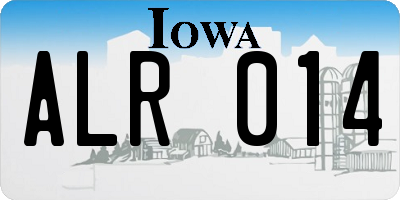 IA license plate ALR014