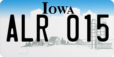 IA license plate ALR015