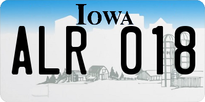IA license plate ALR018