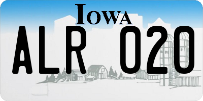 IA license plate ALR020