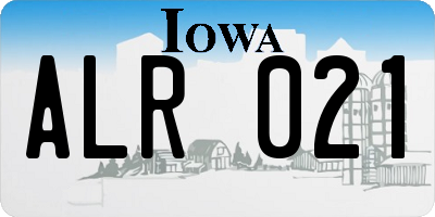 IA license plate ALR021