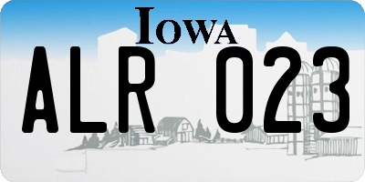 IA license plate ALR023