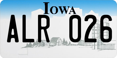 IA license plate ALR026