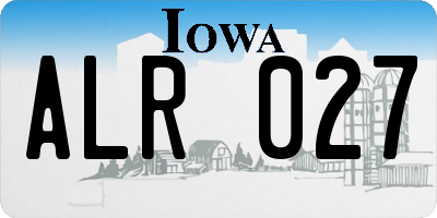 IA license plate ALR027