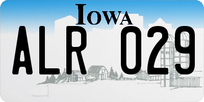 IA license plate ALR029