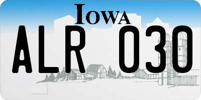 IA license plate ALR030