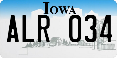 IA license plate ALR034