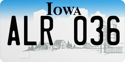 IA license plate ALR036
