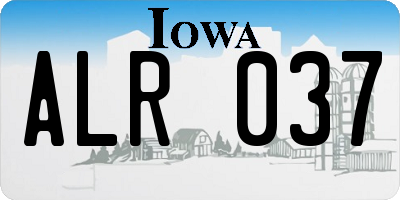 IA license plate ALR037