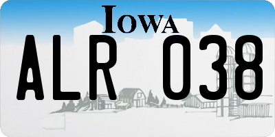 IA license plate ALR038