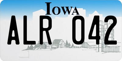 IA license plate ALR042