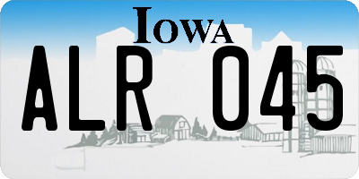 IA license plate ALR045