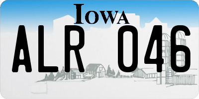 IA license plate ALR046