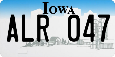 IA license plate ALR047
