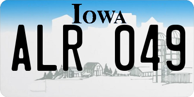 IA license plate ALR049