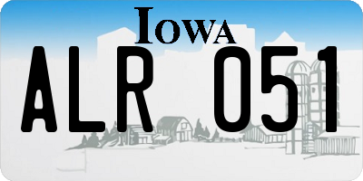 IA license plate ALR051