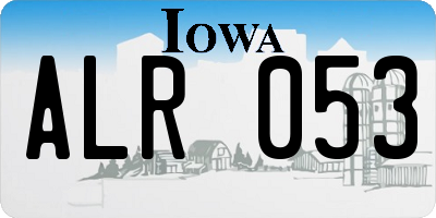 IA license plate ALR053