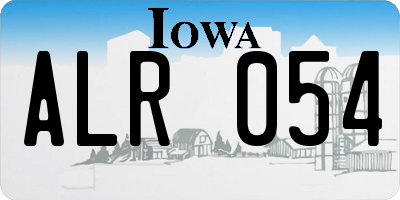 IA license plate ALR054