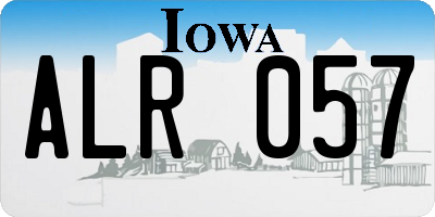 IA license plate ALR057