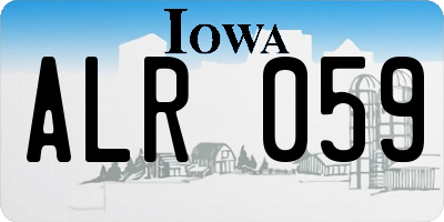 IA license plate ALR059