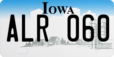 IA license plate ALR060
