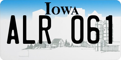 IA license plate ALR061