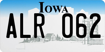 IA license plate ALR062