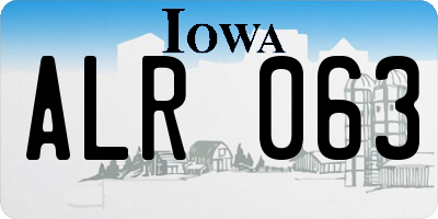 IA license plate ALR063