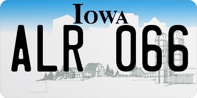 IA license plate ALR066