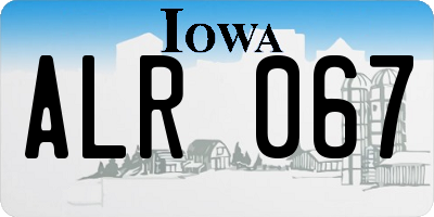 IA license plate ALR067