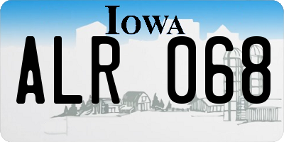 IA license plate ALR068