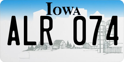 IA license plate ALR074