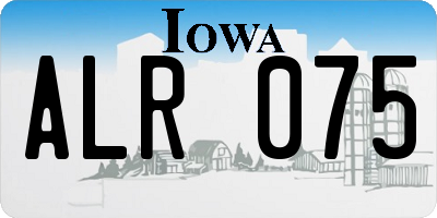 IA license plate ALR075