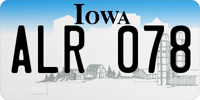 IA license plate ALR078