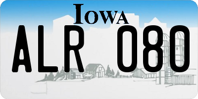 IA license plate ALR080