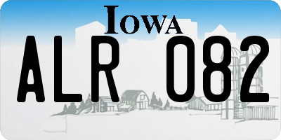 IA license plate ALR082