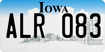 IA license plate ALR083