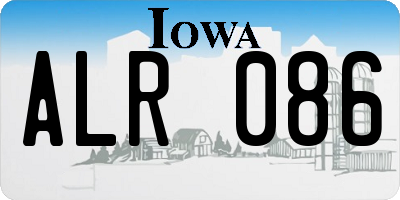 IA license plate ALR086