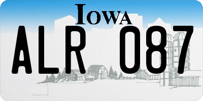 IA license plate ALR087