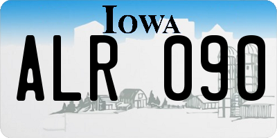 IA license plate ALR090