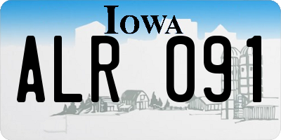 IA license plate ALR091