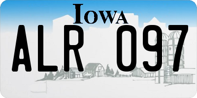 IA license plate ALR097