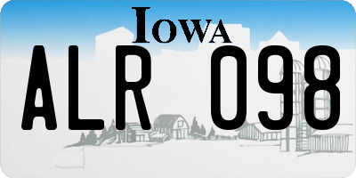 IA license plate ALR098