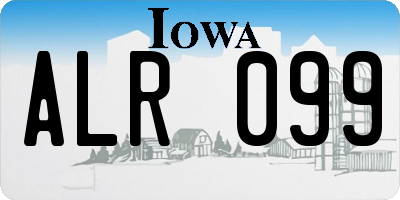IA license plate ALR099