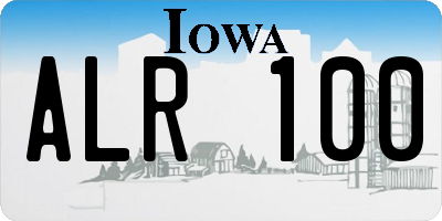 IA license plate ALR100