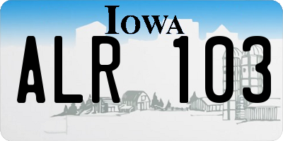 IA license plate ALR103