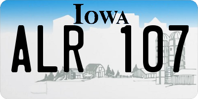 IA license plate ALR107