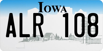 IA license plate ALR108