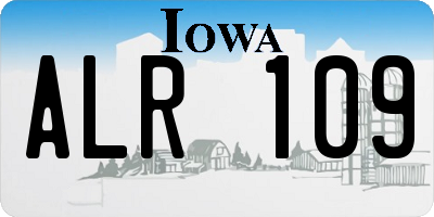 IA license plate ALR109