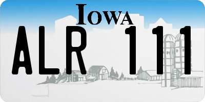 IA license plate ALR111